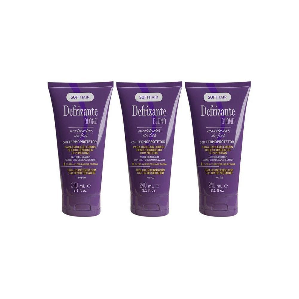 Defrizante Soft Hair 240Ml Blond - Kit Com 3Un