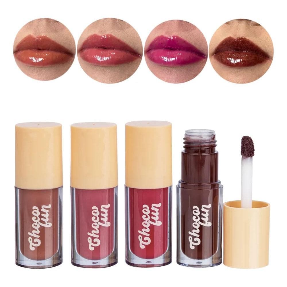 2X Kit 4 Cream Tint Gloss Labial Batom Choco Fun Fenzza 4 Co