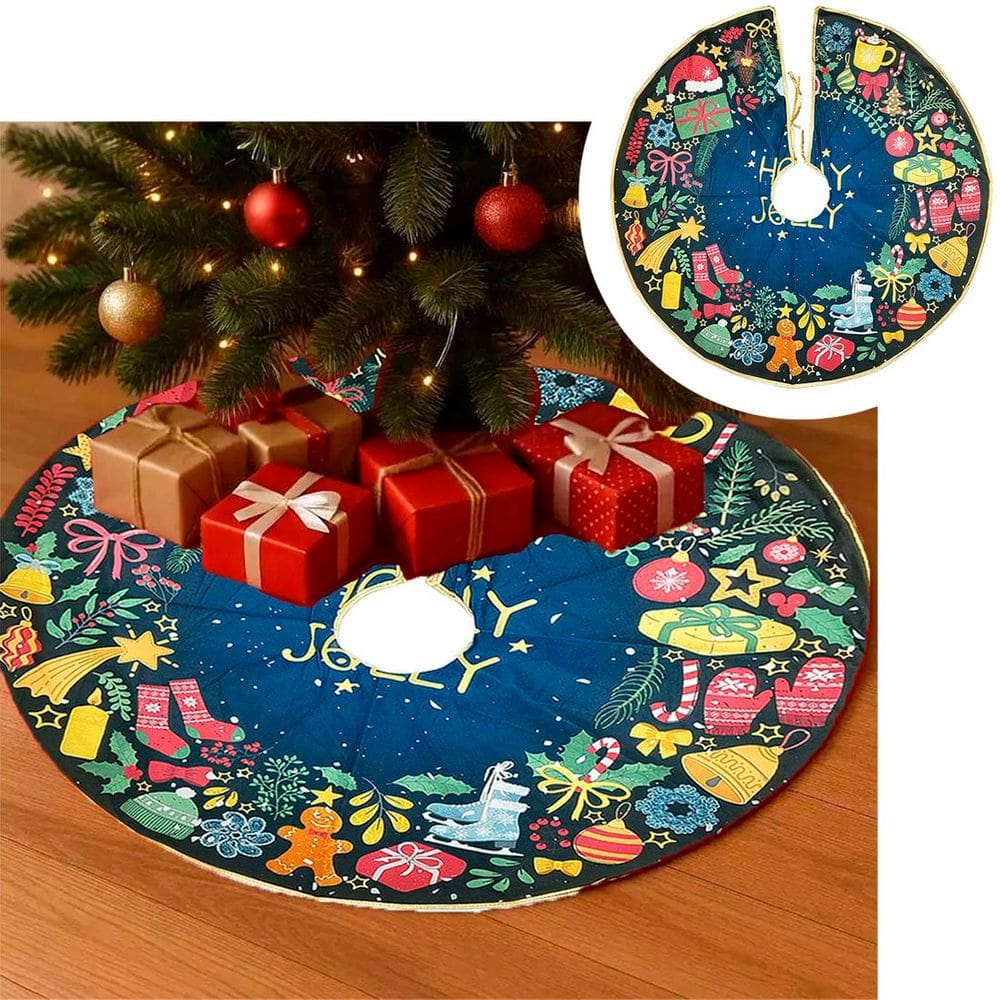 Saia Decoração Tapete Natal Para Base Árvore De Natal 78cm