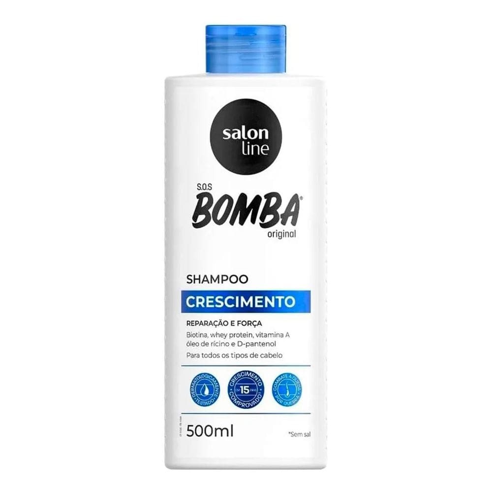 2X Shampoo S.O.S Bomba Orignal Crescimento Salon Line 500Ml