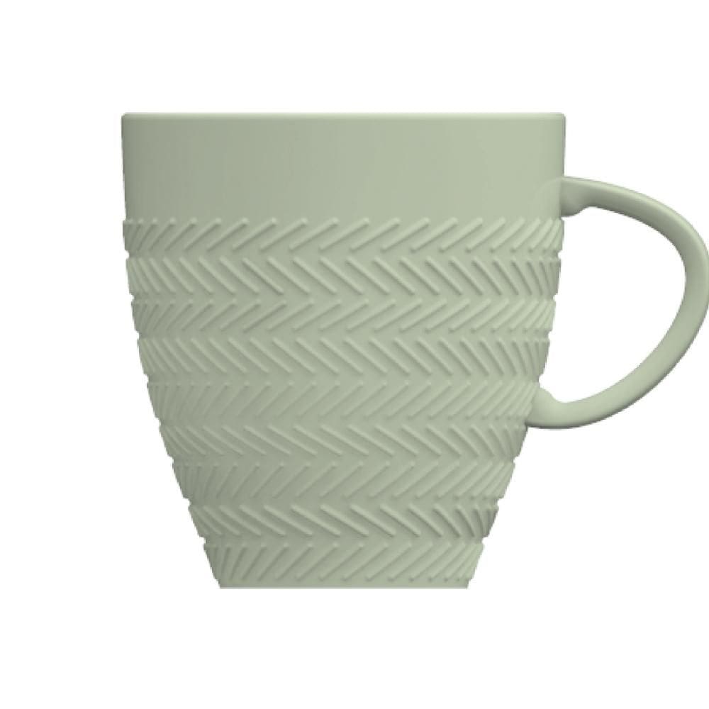 Caneca Chá Café Verde Menta Chevron 310ml Germer Porcelanas
