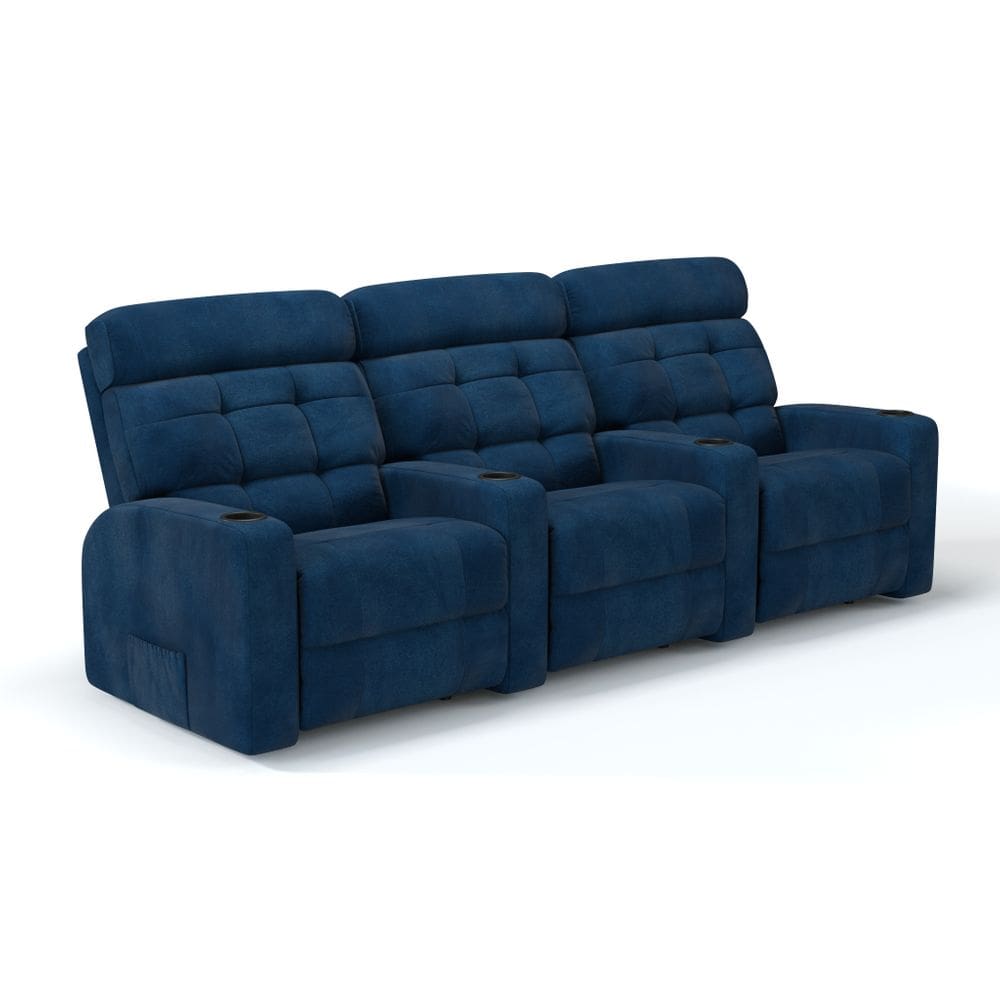 Sofá 3 Lugares Reclinável Manual Linha Cinema Em Bouclé