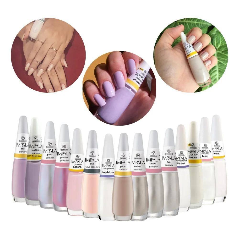 3X Kit 15 Esmaltes Impala Tons Claros Completo