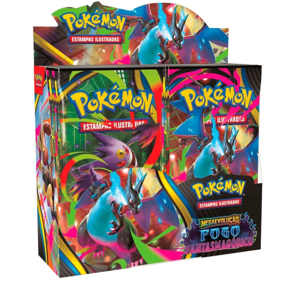 Pokémon Box Com 36 Booster Mega Evolução Fogo Fantasmagórico