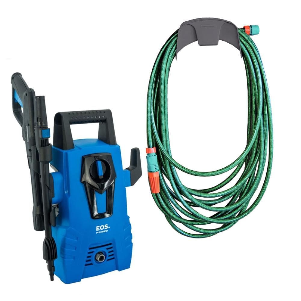 Lavadora Lava Jato Eos Alta Pressão 1500w 127v + Mangueira Verde Pvc 25m Com Acessórios Tramontina