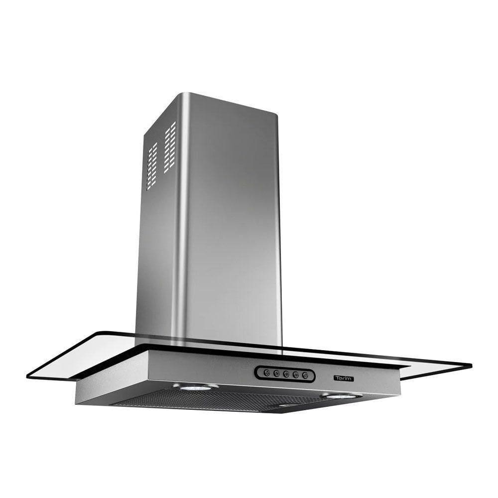 Coifa Vidro Reto Parede Inox 70cm-5 Bocas Terim 110V