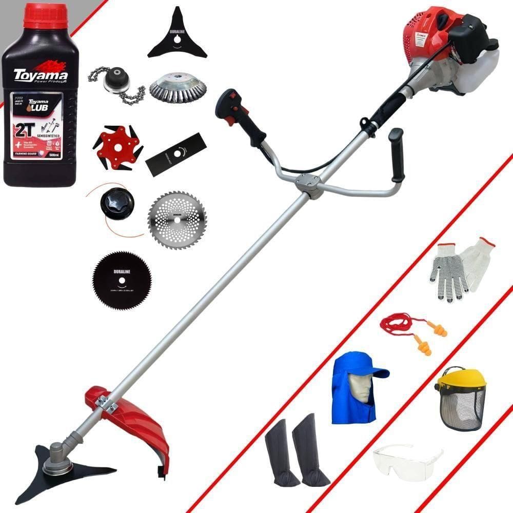 Roçadeira Cg430p Anmax + Facas + Escova + Epi + Óleo Toyama