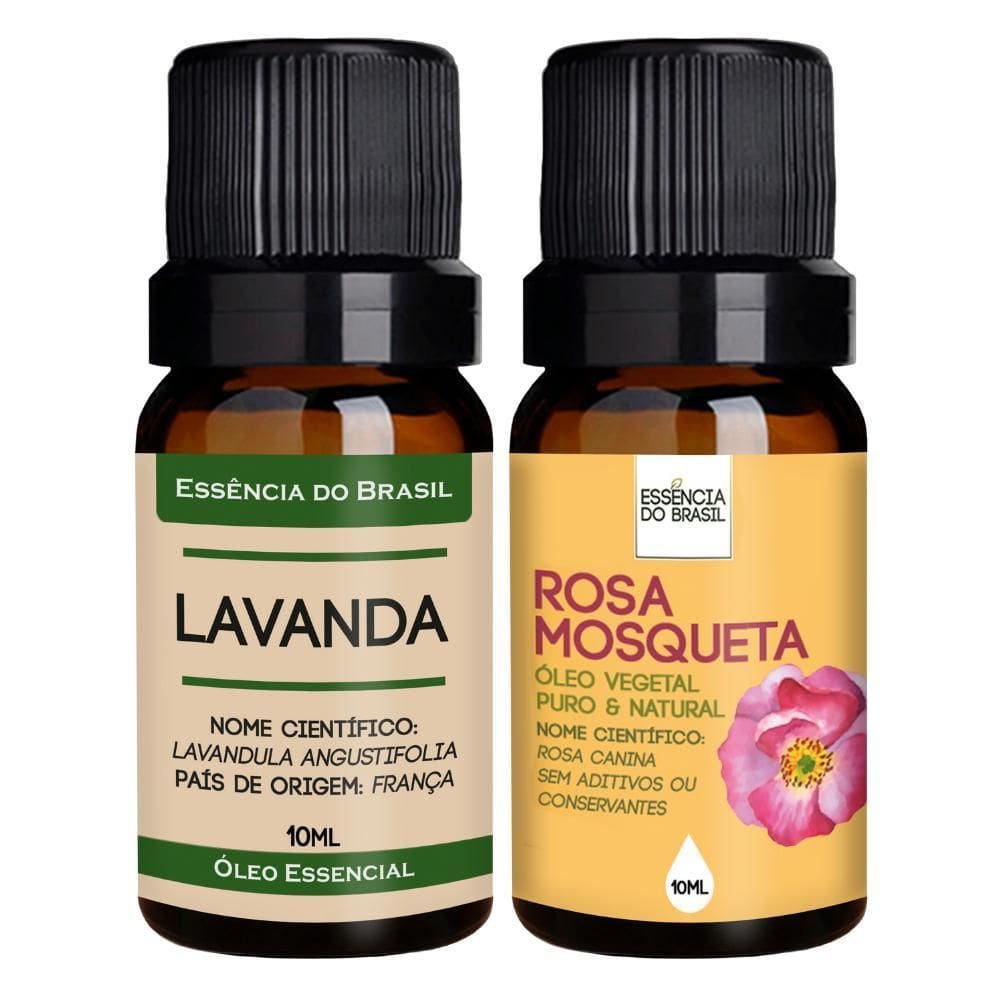 Óleo Essencial De Lavanda + Óleo Vegetal Rosa Mosqueta 10Ml