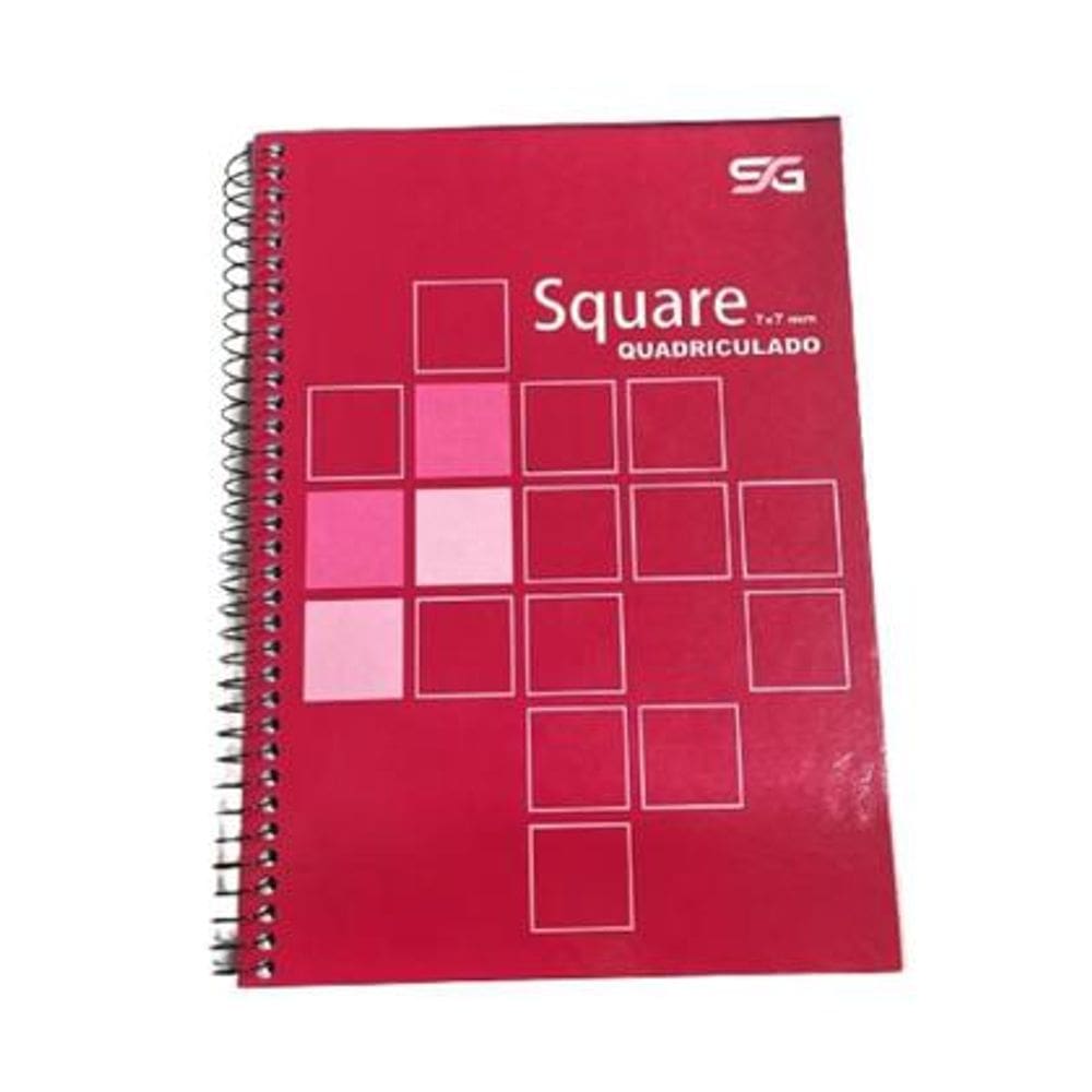 Pacote Caderno com 4  Quadriculado Espiral Capa Dura 80 Folhas 7x7mm Rosa - Sidgraph