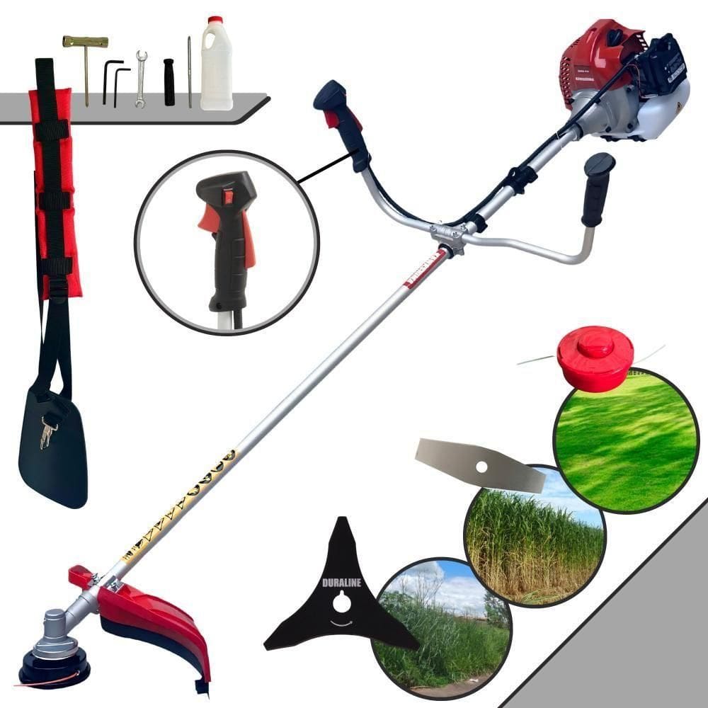 Roçadeira Gasolina Kawashima Bcj620l + Lâmina 3 Pontas Extra