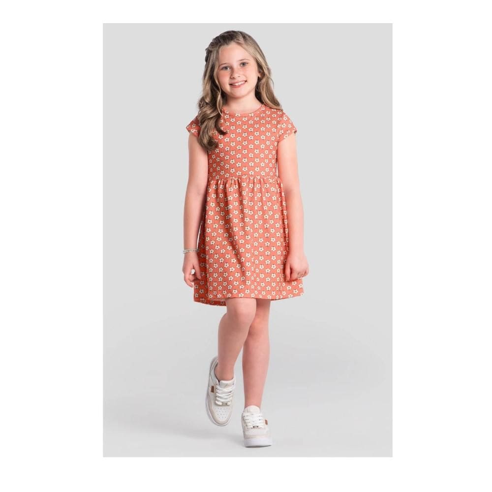 Vestido infantil menina de flores Brandili