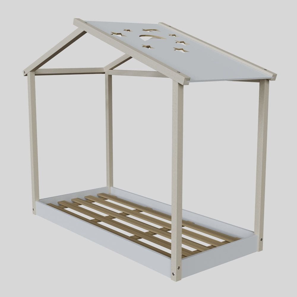 Cama Montessoriana Retrô Sky  Branco Giz