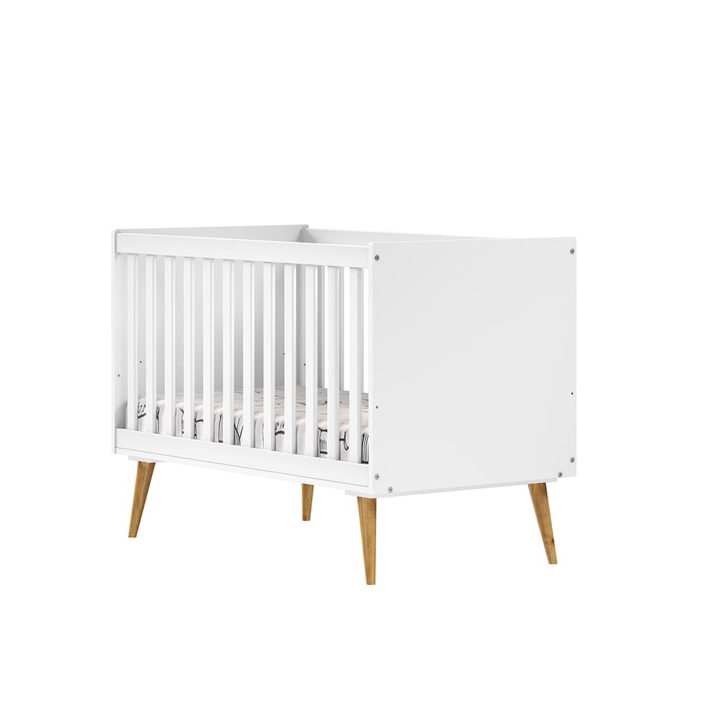 Berço Retro Back Branco/ Carvalho
