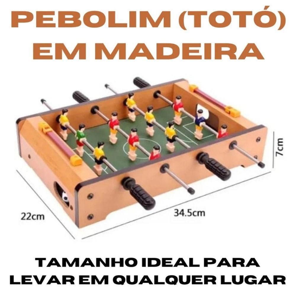Mini Pebolim Totó Futebol Mesa Compacto Brinquedo Portátil