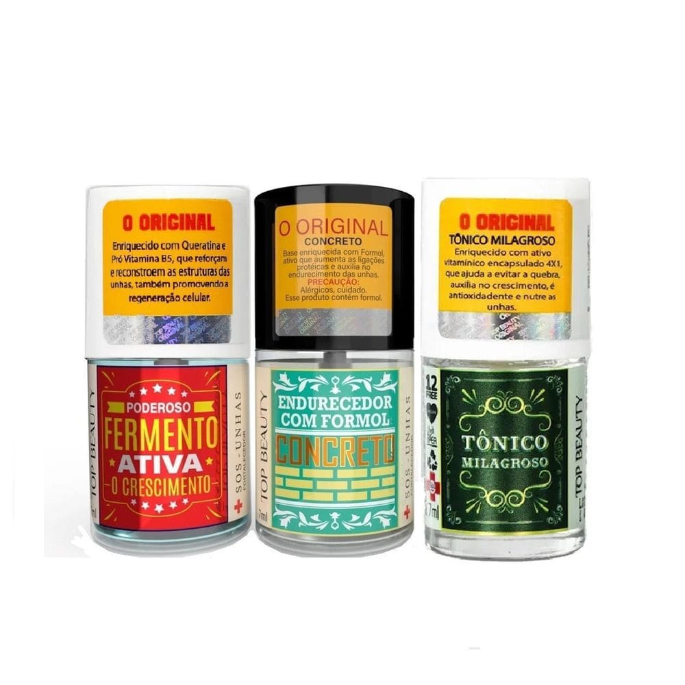 Kit Top Beauty Base Para Crescimento E Força  3 Itens