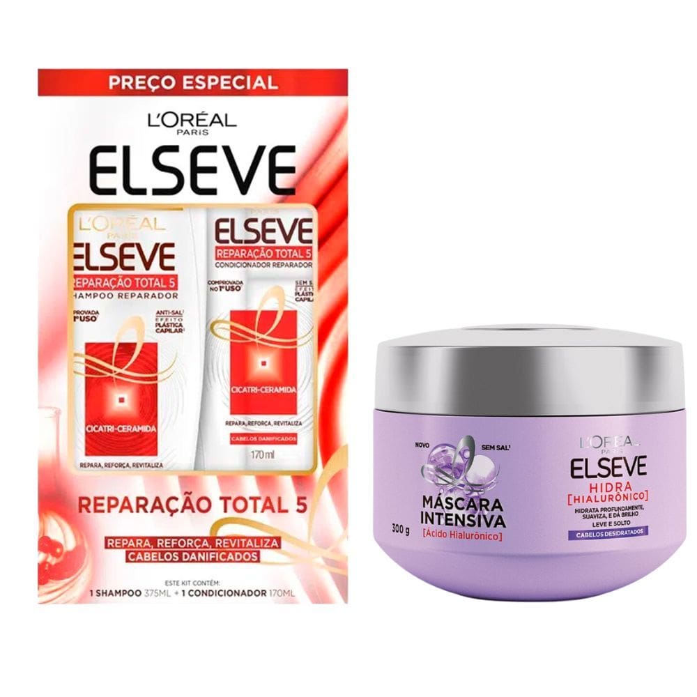 Kit 1 Creme de Tratamento Preenchedor L`Oréal Paris Elseve Hidra Hialurônico, 300g