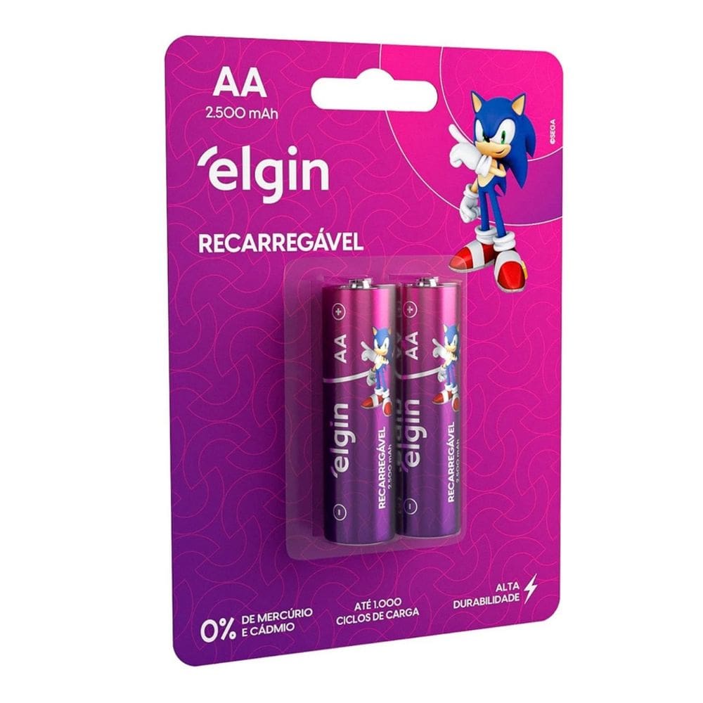 Pilha Recarregável Aa 2500 Mah Elgin