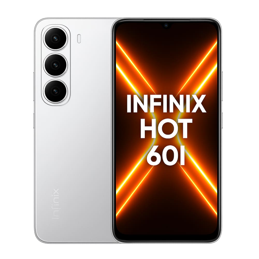 Smartphone Infinix Hot 60i, 256GB, 4GB RAM, Tela 6,6, Android 14, Câmera 50MP, Bateria 5000mAh, Dual SIM, Prata