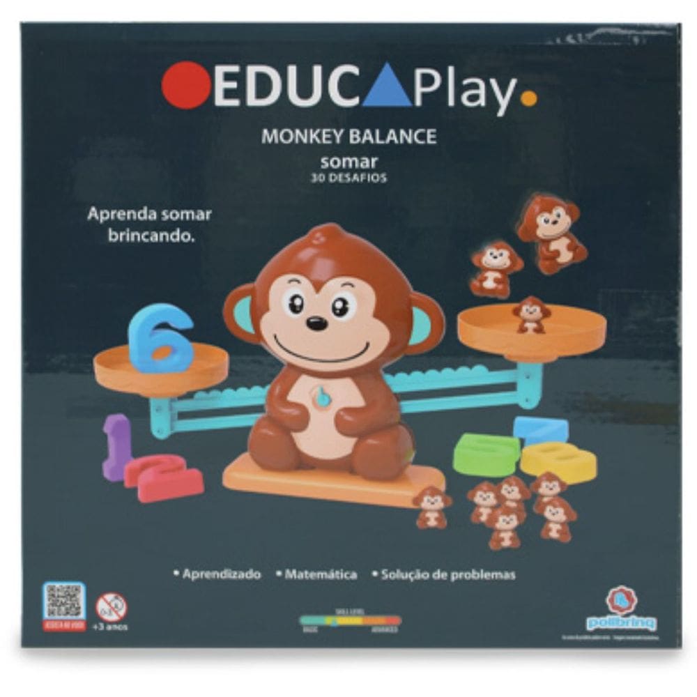 Monkey Balance Jogo Educativo +3 Anos Matemática Divertida e Equilíbrio Polibrinq