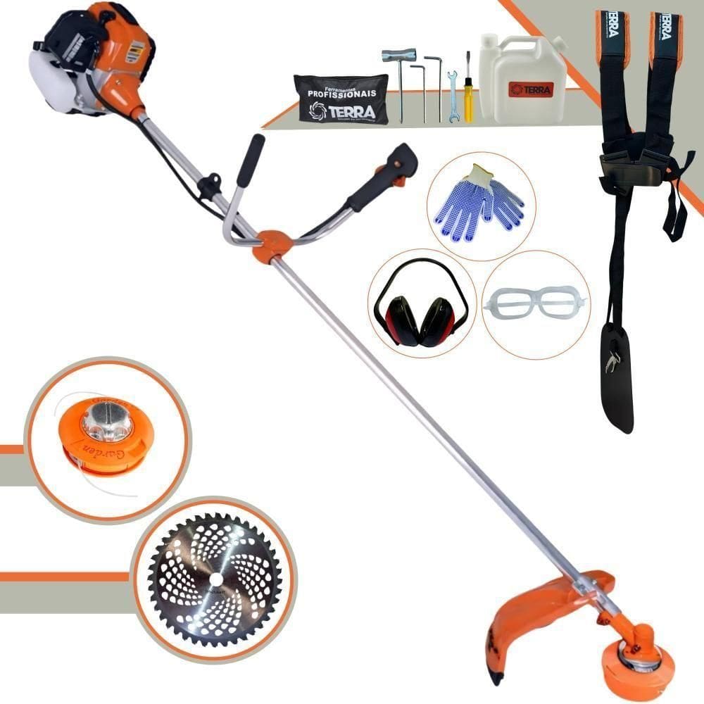 Roçadeira Profissional Lateral Terra Gr520xp À Gasolina 52cc 2t 2,5hp