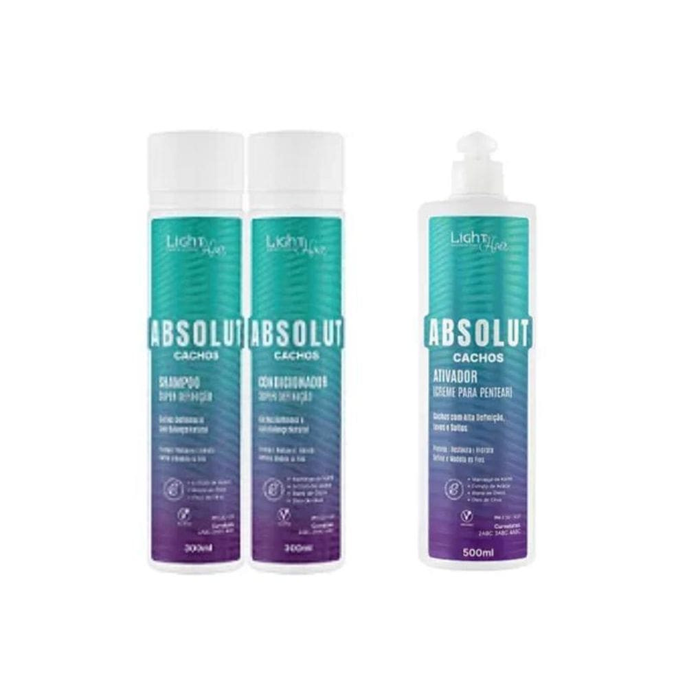 Light Hair Absolut Shampoo+Condicionador+Ativador Cachos