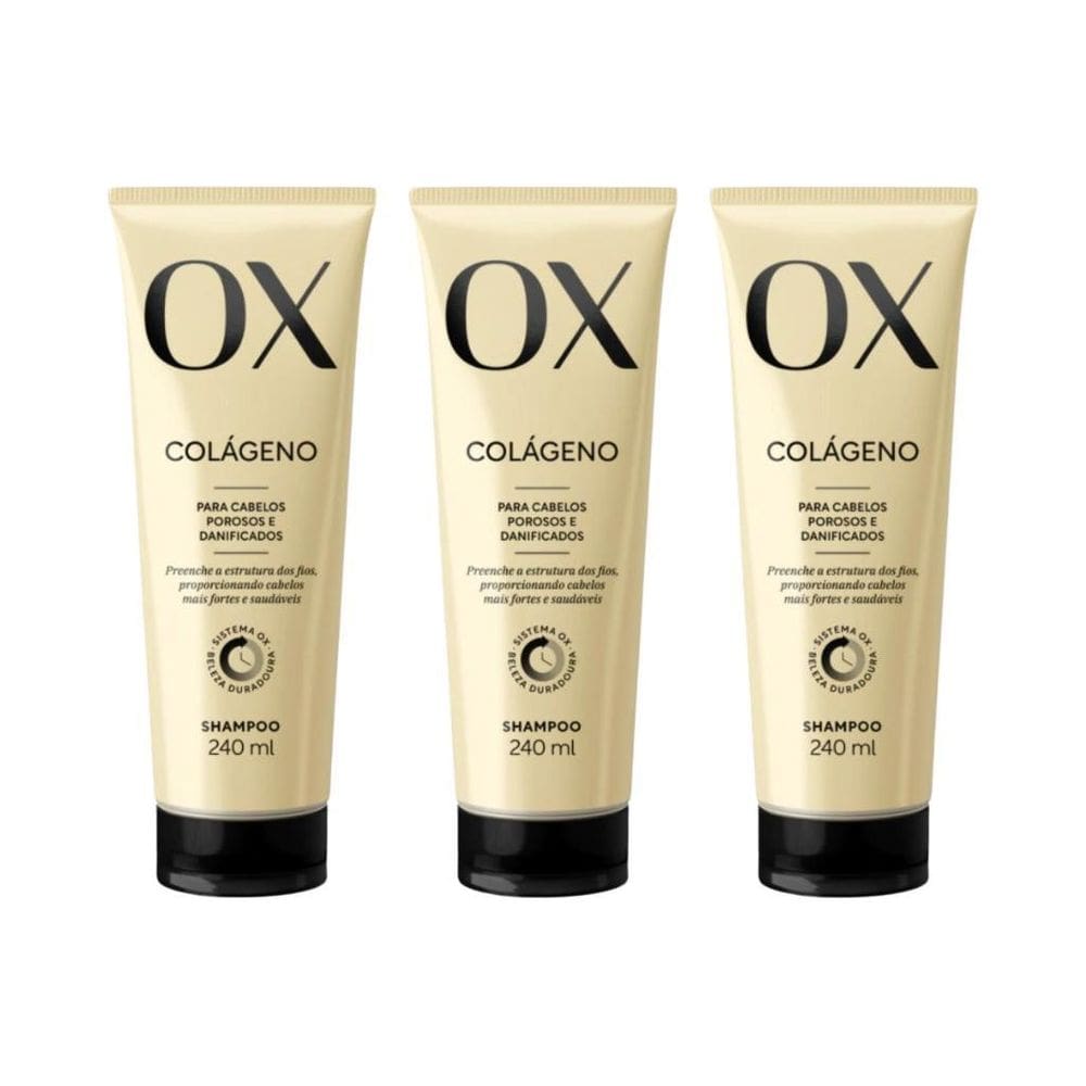 Shampoo Ox 240Ml Colageno - Kit Com 3Un