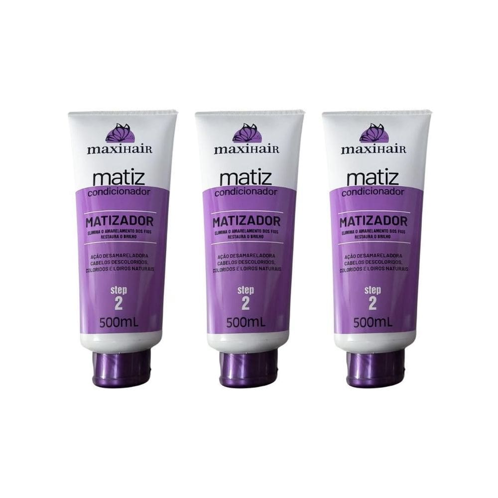 Condicionador Maxihair 500Ml Matizador - Kit Com 3Un