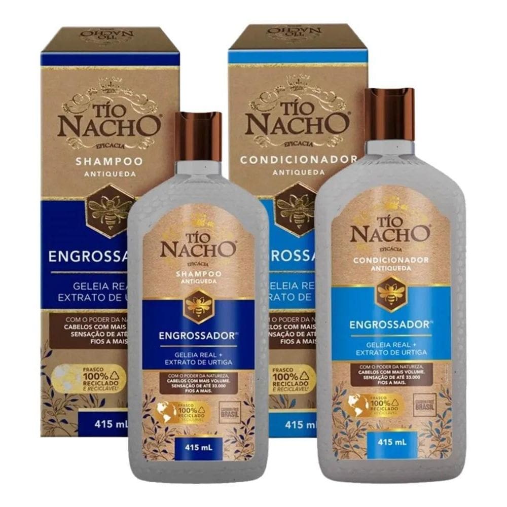 Kit Tio Nacho Engrossador Shampoo E Condicionador Antiqueda