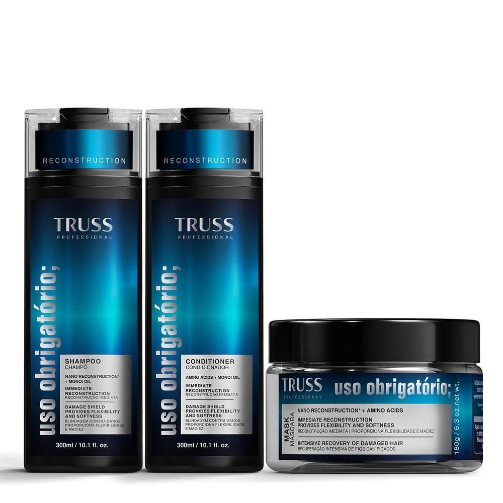 Truss Uso Obrigatório Kit Shampoo Condicionador E Máscara