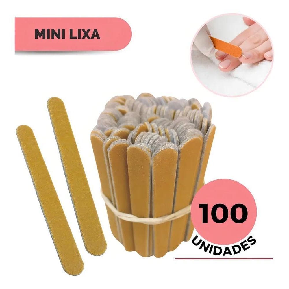 10X 100 Lixas De Unha Mini Descartáveis Manicure Pedicure 8