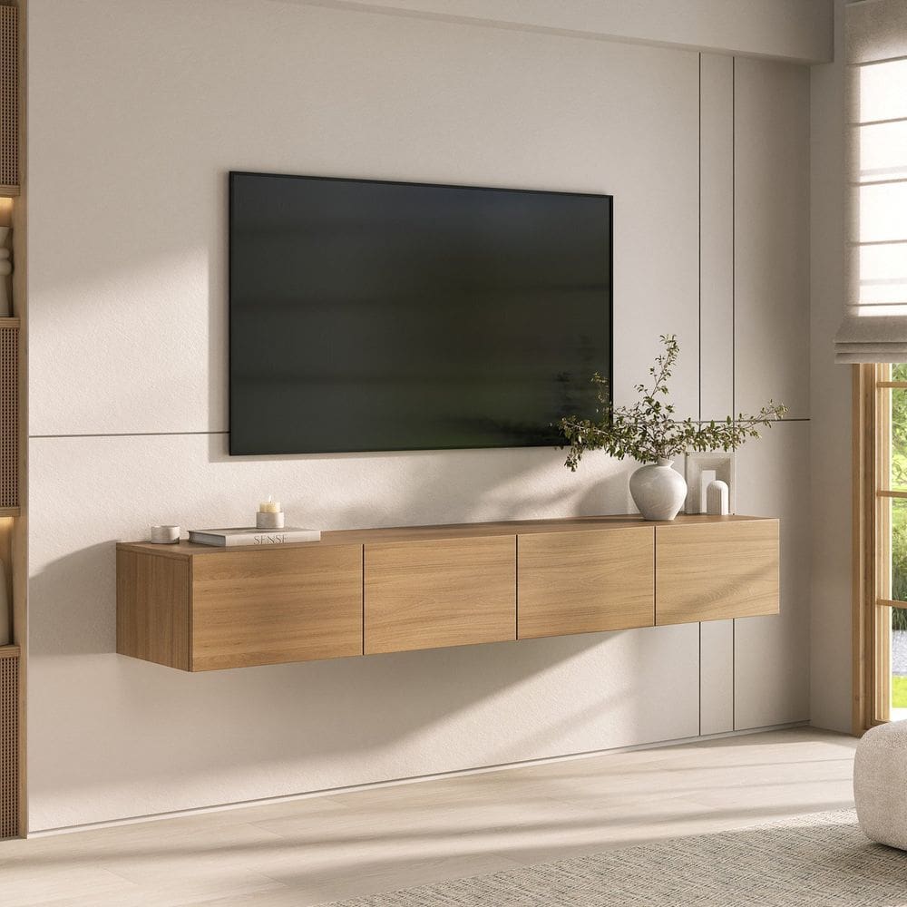 Rack Suspenso para Tv até 75 Polegadas 180cm Aruá Cabecasa Madeiraoriginals Jatoba