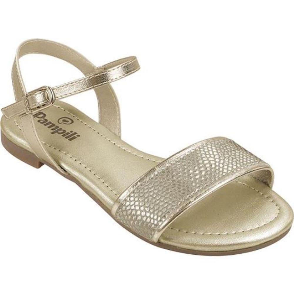 Sandália Pampili Iris texturizada dourada