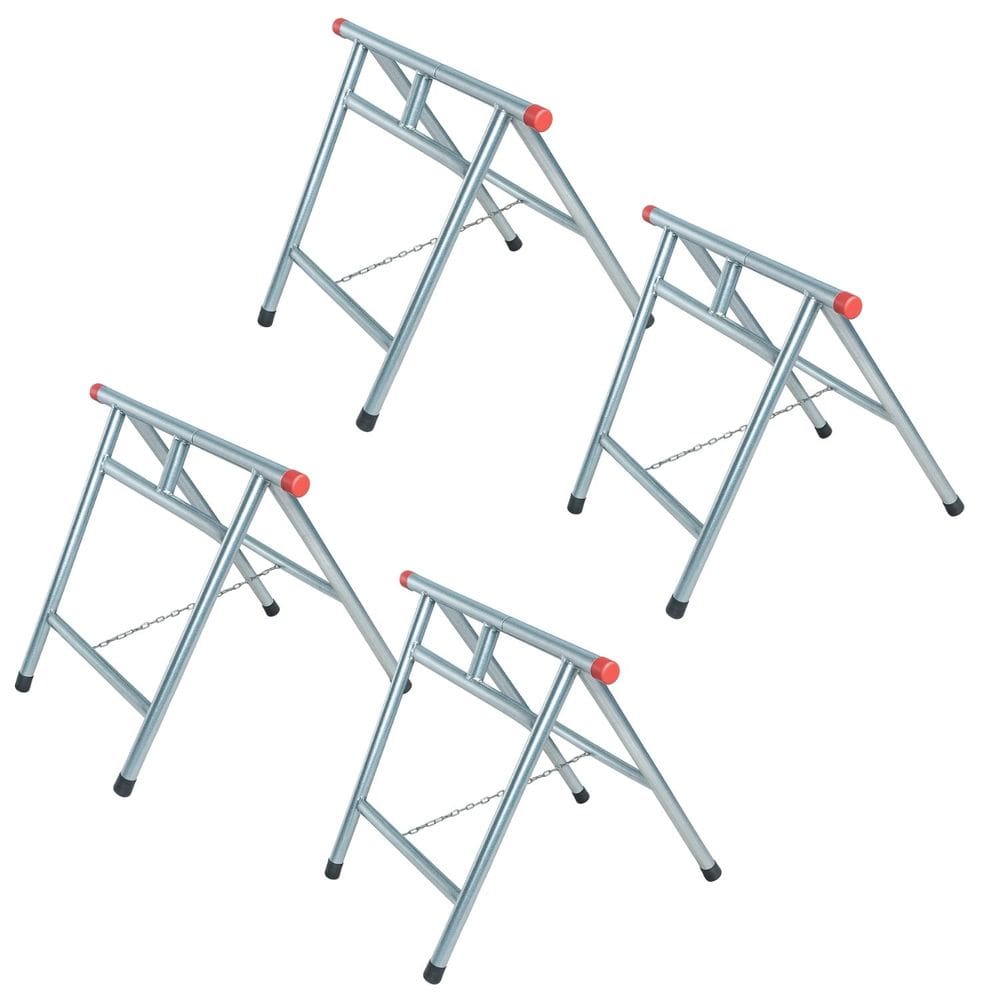 Kit 4 Cavaletes Reforçados Dobráveis 1x1 Metro Zincado NV323
