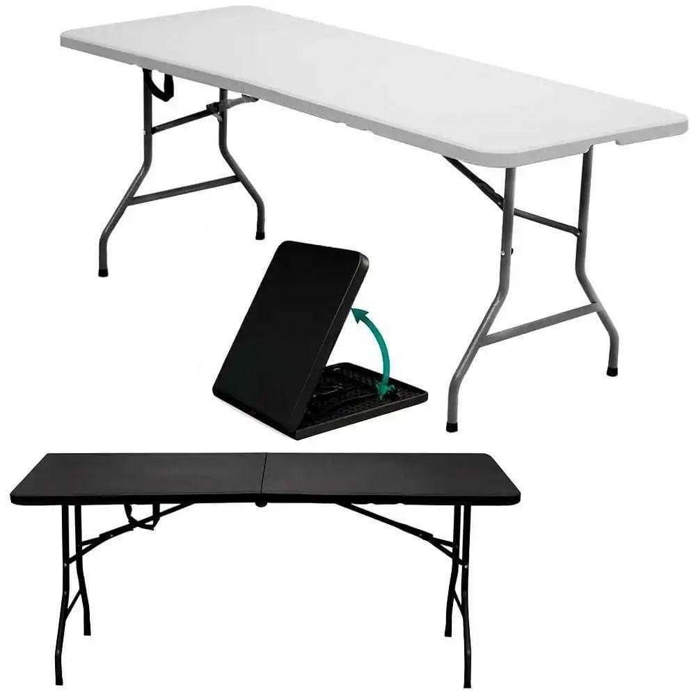 Mesa Dobrável Vira Maleta Com Alça 180 × 74 Cm Portátil Até 150 Kg Zelt
