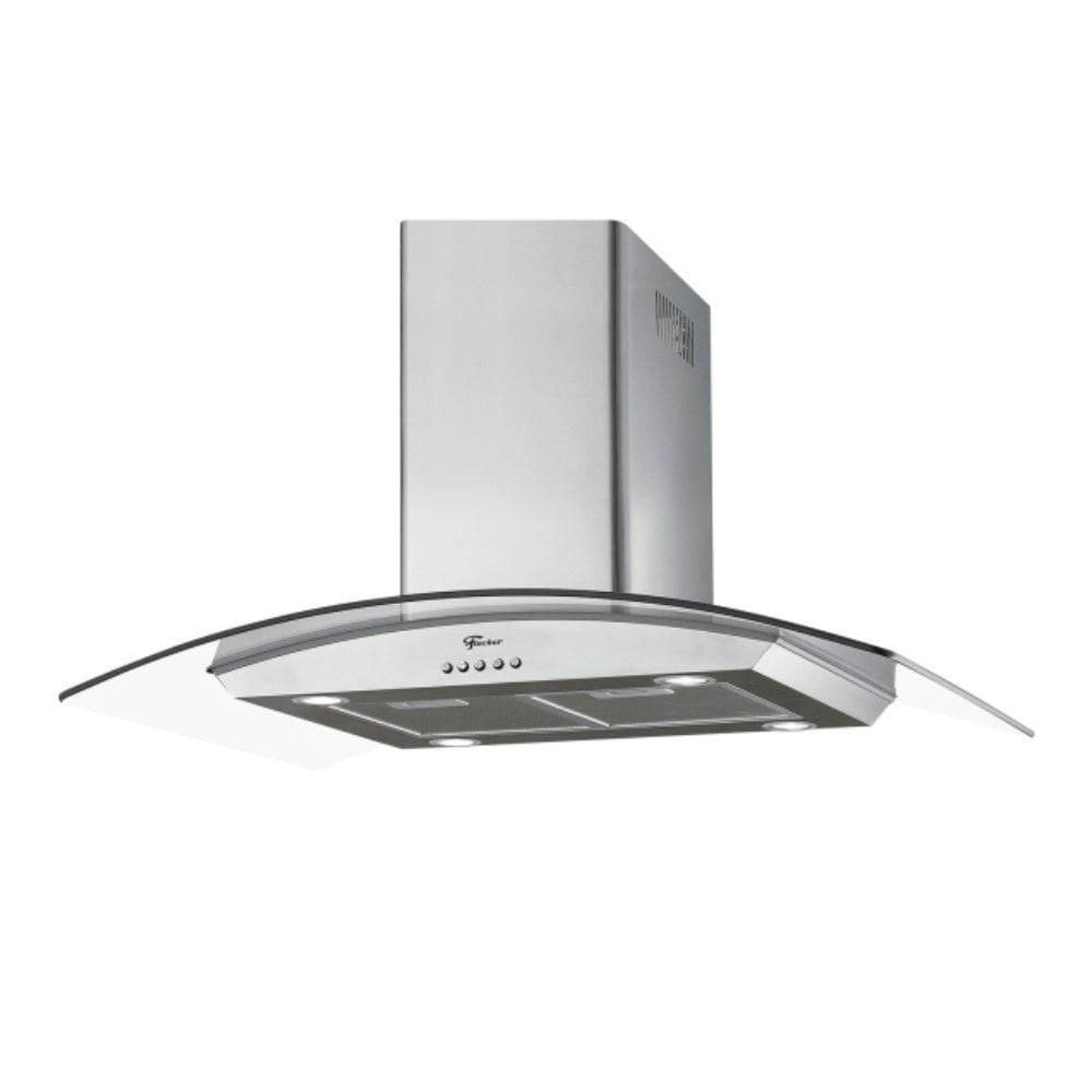 Coifa De Ilha 90 Cm Aço Inox E Vidro Island 220 V Fischer