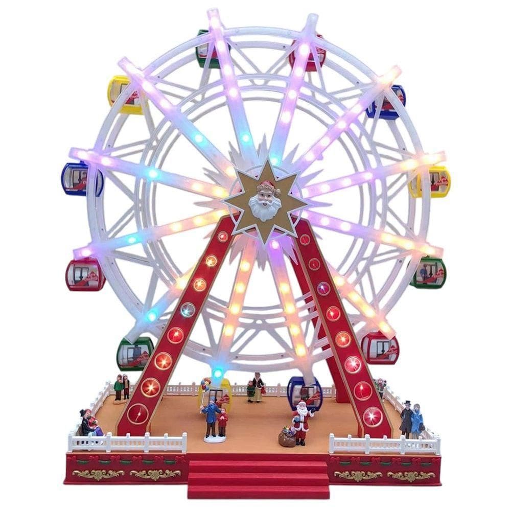 Roda Gigante Natal Natalino Papai Noel Luz Led Som Giratorio Decoraçao Musical Casa Shopping Fim De Ano Festa Evento