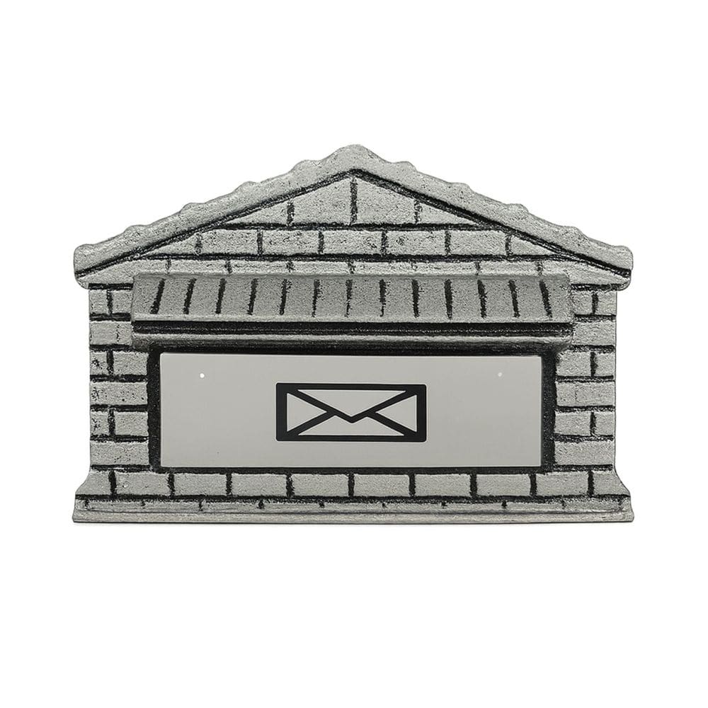 Caixa de Correio Casinha Colonial Dourado ou Prata - Para Embutir Muro ou Fixar Portão