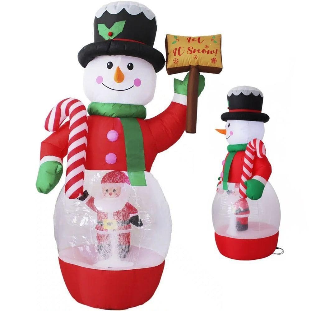 Boneco Neve Natal Papai Noel Inflavel Luzes Decoraçao Natalina Festa Loja Shopping Evento Comercio Fim De Ano