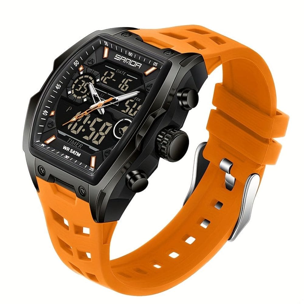 Relógio ecrã eletrónico duplo com capacidades de cronógrafo sanda