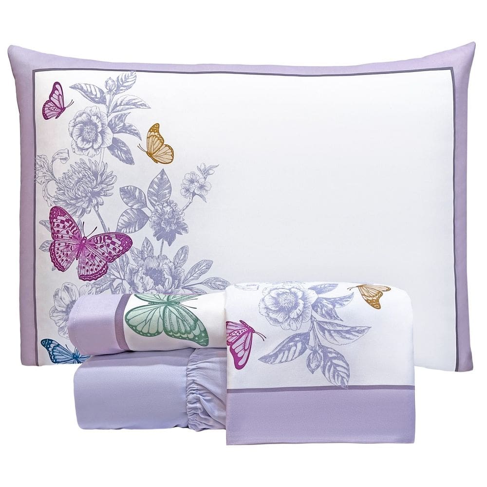 Jogo lençol Casal Garden 4pç 100% Poliéster - Borbol