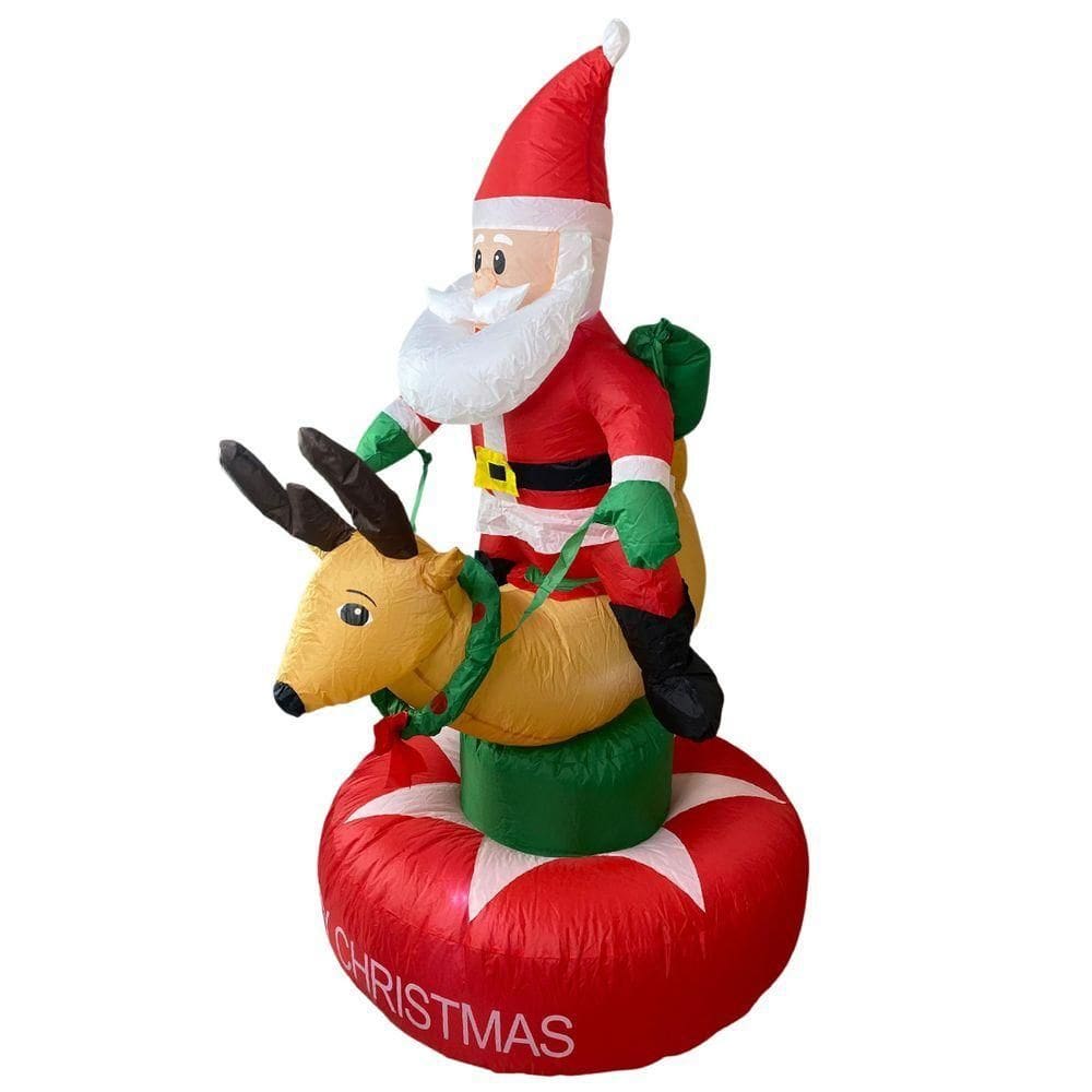 Boneco Inflavel Natal Papai Noel Grande Rena Natalina Decoraçao Shopping Loja Vitrine Casa Predio Condominio