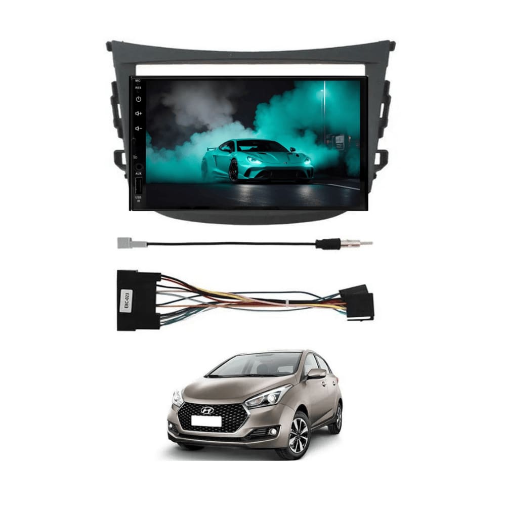 Multimídia MP5 HB20 2013 20214 2015 2016 2017 2018 2019 Tela 7P Carplay e Android Auto sem fio + Câmera de ré ADAK