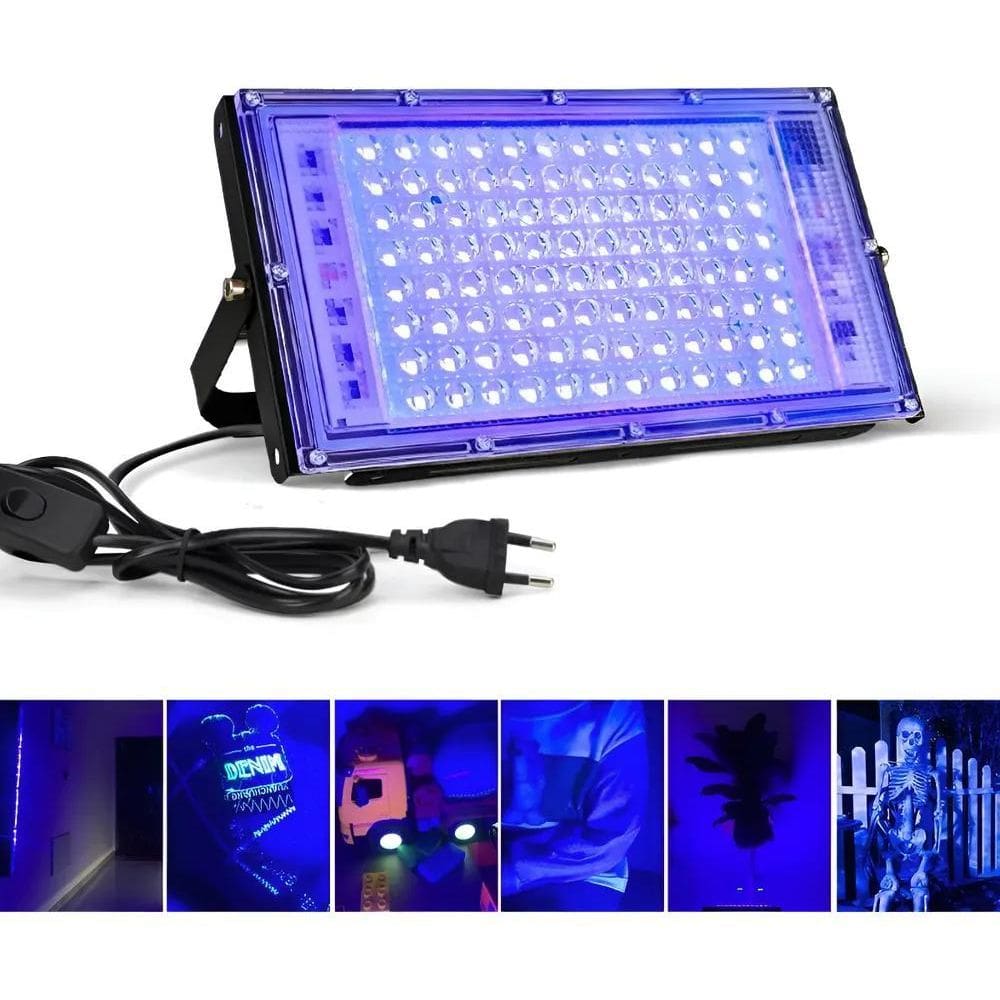 Painel Refletor Led Uv Luz Negra 100W Olofote Neon Dj Fe 110