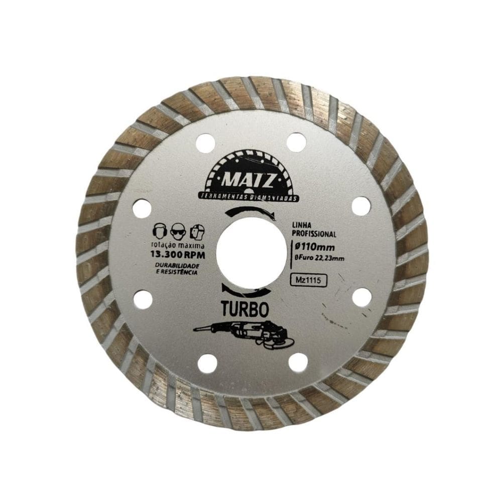 Disco Diamantado Turbo Para Esmerilhadeira 110X22,23Mm Matz