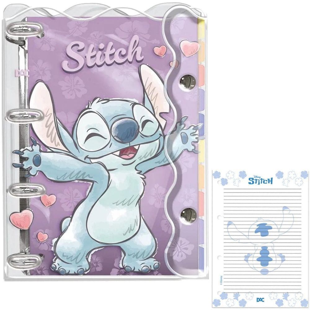 Caderno Argolado Universitário Stitch Pvc Cristal 5318 - Dac