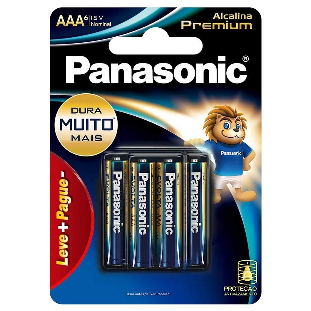 Pilha Premium Panasonic Aaa - 6 Unidades