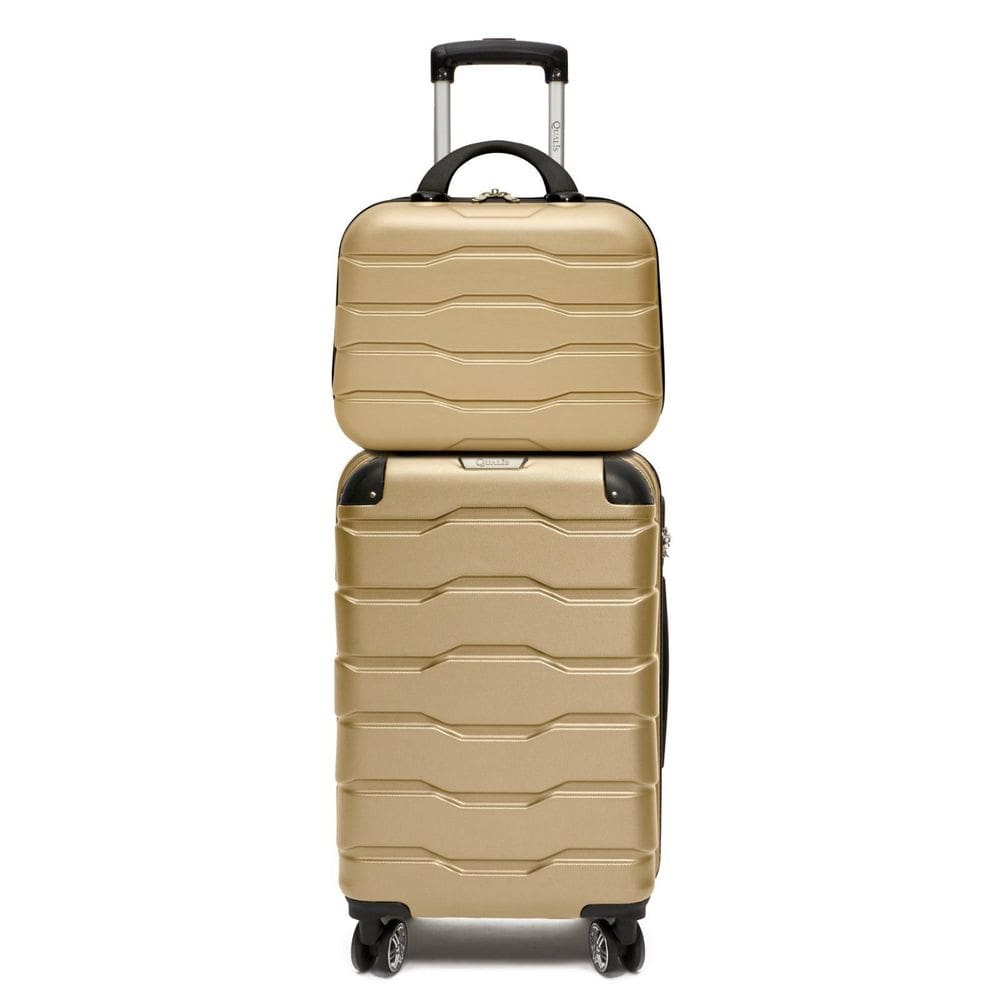 Mala De Bordo Com Rodinha P + Frasqueira Com Senha Bege