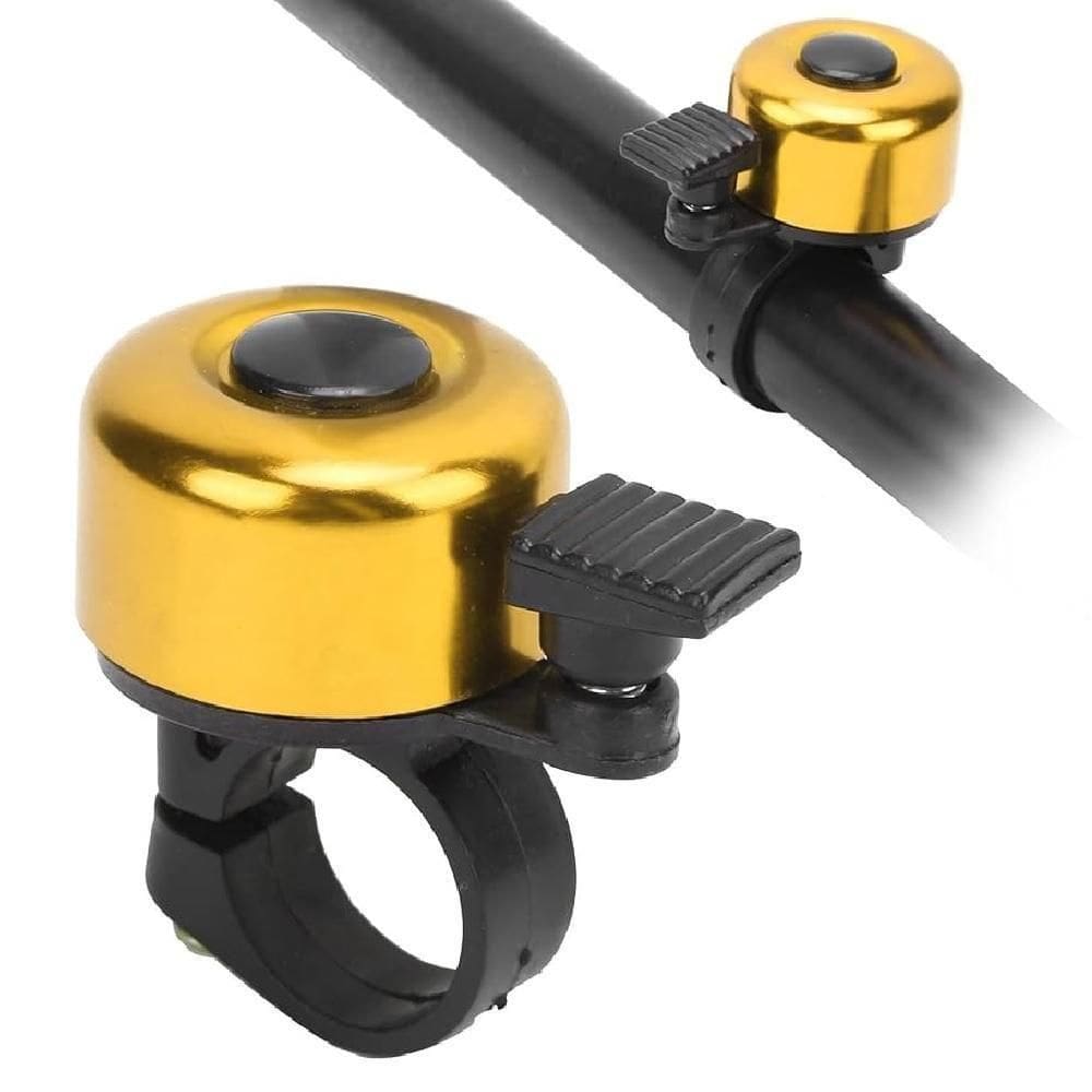 Campainha Vintage Para Bicicleta Em Aço Resistente Cromado Adulto Infantil Barulho Aviso Dourado