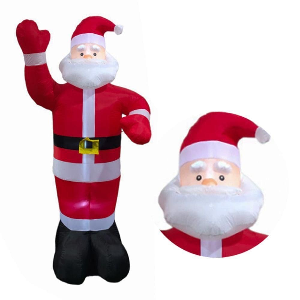 Papai Noel Natalino Inflavel 2 Metros 40 Cm Enfeite Porta Casa Loja Shopping Entrada Comemoraçao Festa Evento Fim De Ano Merry Christimas