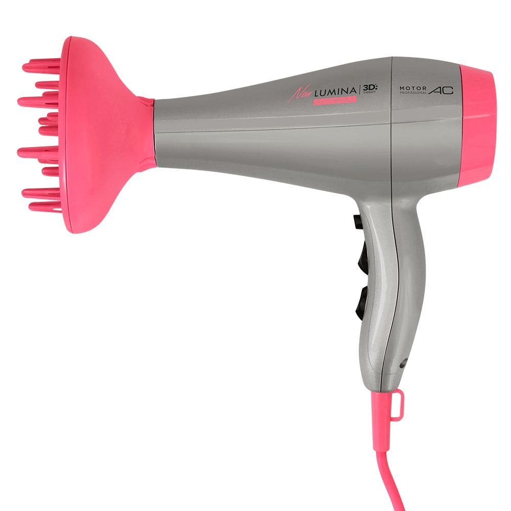 Secador de Cabelos Profissional New Lumina 3D 2200W Bege Savana/Pink Bivolt
